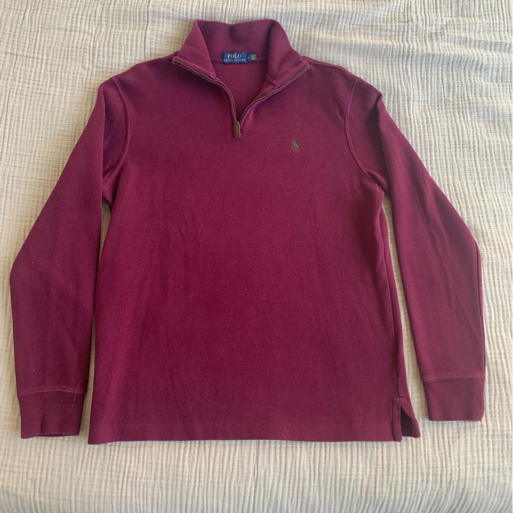 Classic Ralph Lauren men's size medium, wine, quarter zip sweater